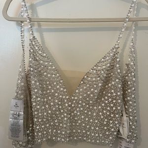 Pearl and Jewel Mesh Crop Size 14